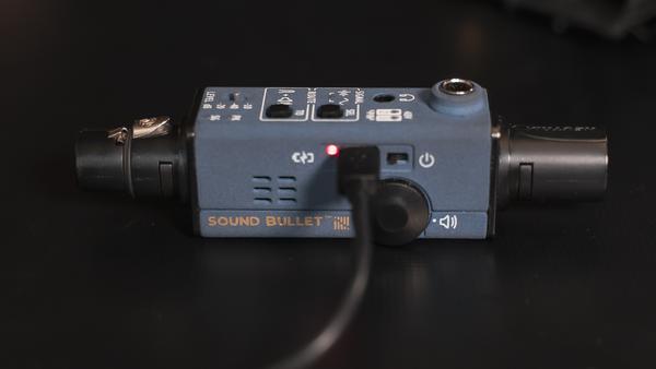 Sound Bullet in use: the battery